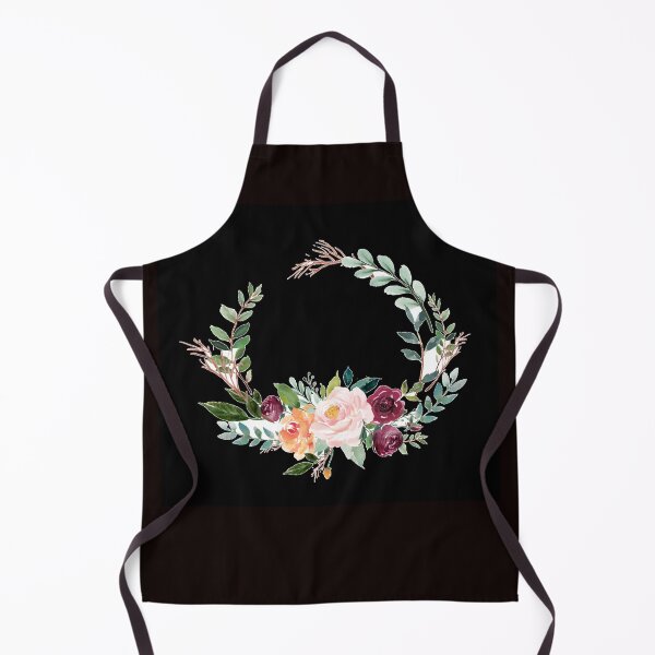 Item preview, Floral Wreath Floral print Watercolour Flowers black designed and sold by ArtUnova.