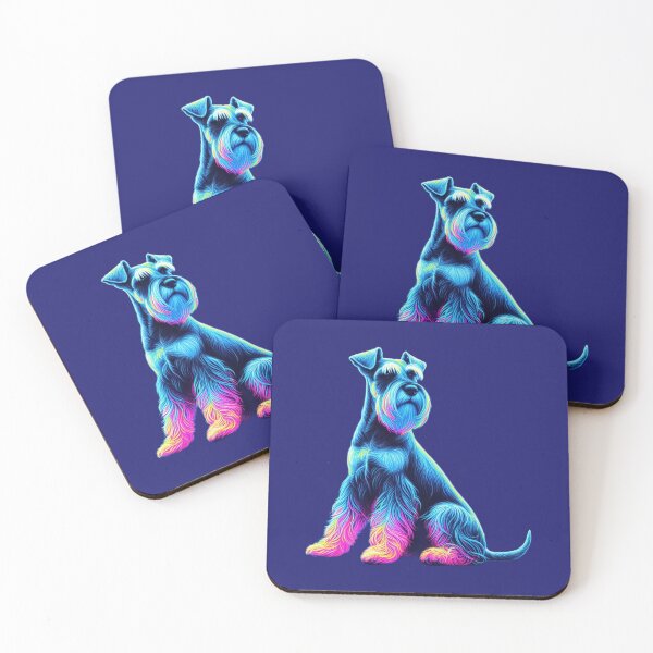 Item preview, Neon Miniature Schnauzer Drawing designed and sold by barksandsqueaks.