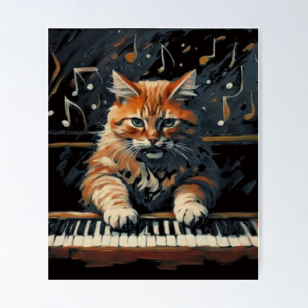 Cats Playing The Piano Painting Artwork Paint By Numbers Kit DIY