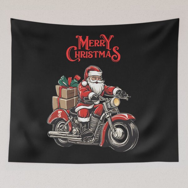 Item preview, Vintage Santa on motorcycle moto Santa designed and sold by SabatStudio.