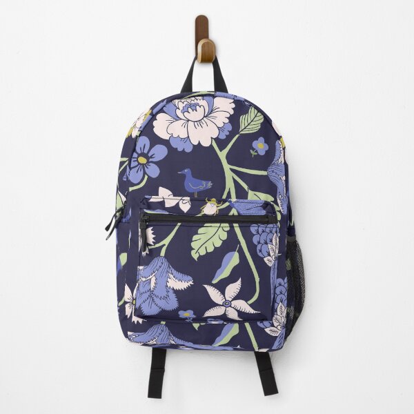 Item preview, Flowers, birds and bugs - blue, green, off white, yellow designed and sold by IlustraDeni.