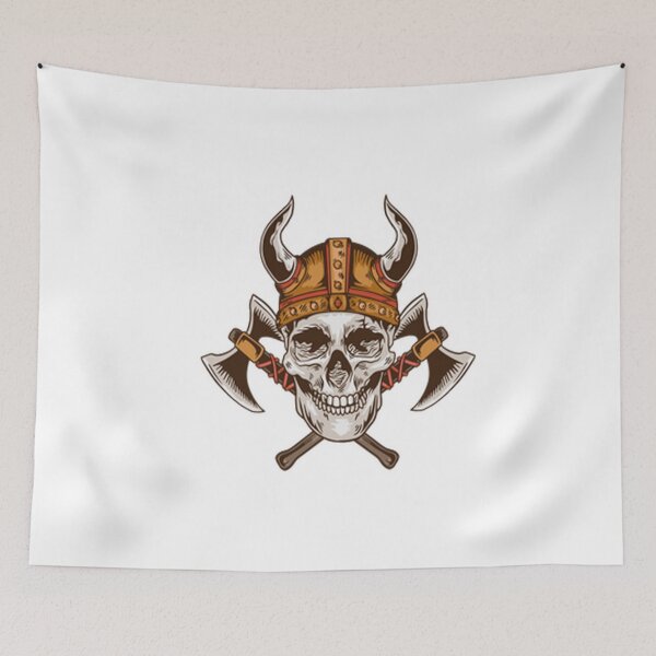 Item preview, Viking skull and axe designed and sold by Irakalu.