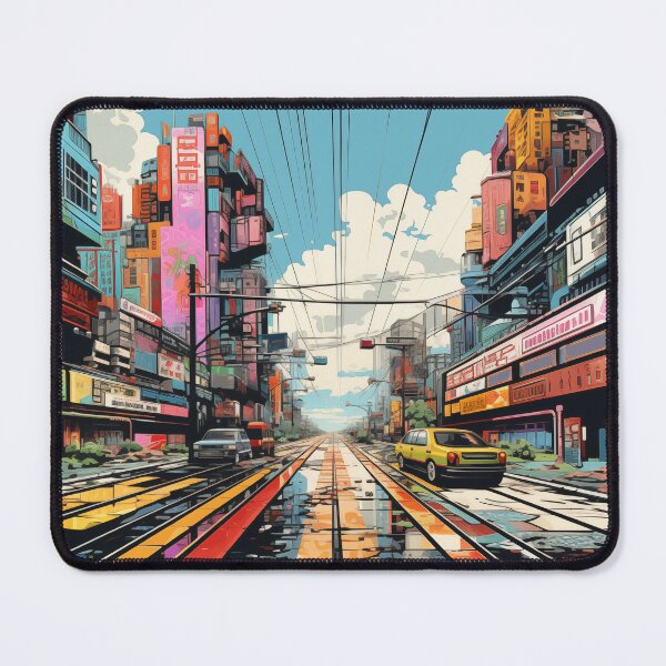 Item preview, pop art futuristic city street designed and sold by Rebelka.