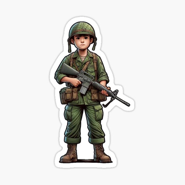 Illustration of indian army soldier nation hero on pride background • wall  stickers gun, riffle, holding | myloview.com