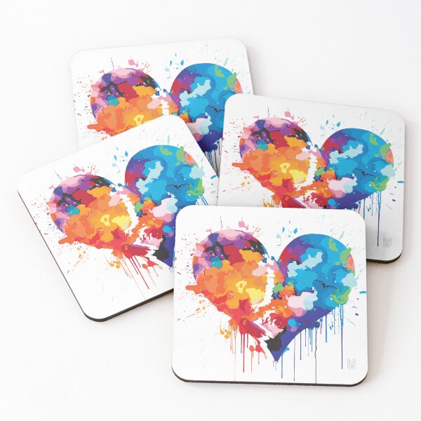 Item preview, Fragments of Feelings: Exploding Spectrum of Love and Pain in Watercolor Hearts designed and sold by MosquitoDesign1.