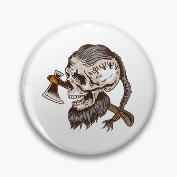 Item preview, Viking skull and axe designed and sold by Irakalu.