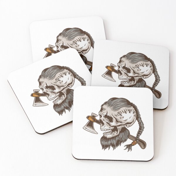 Item preview, Viking skull and axe designed and sold by Irakalu.
