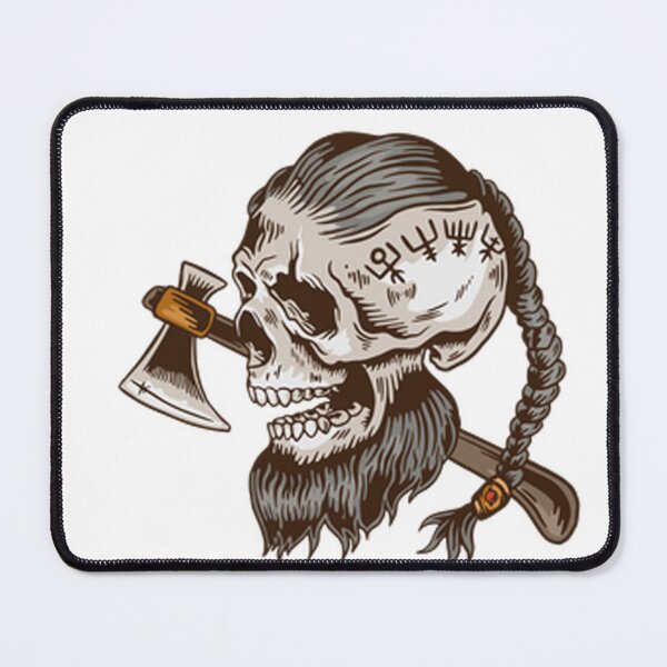 Item preview, Viking skull and axe designed and sold by Irakalu.