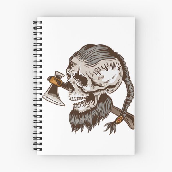Item preview, Viking skull and axe designed and sold by Irakalu.
