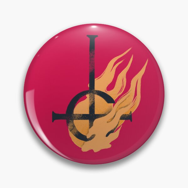 Aperçu de l'œuvre Ghost Grucifix en flammes et rouge créée et vendue par Osiiiris.