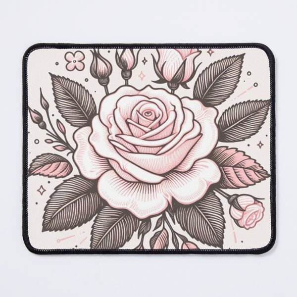 Item preview, Light Pink Rose Doodle - Light Taupe Background designed and sold by Star-Fragment.