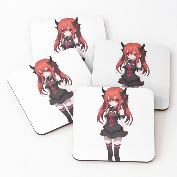 Item preview, goth demon anime girl with red hair designed and sold by A-Dorable.