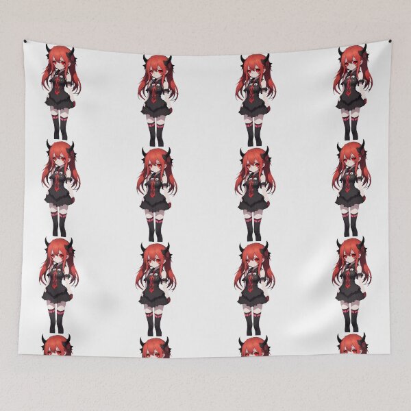 Item preview, goth demon anime girl with red hair designed and sold by A-Dorable.