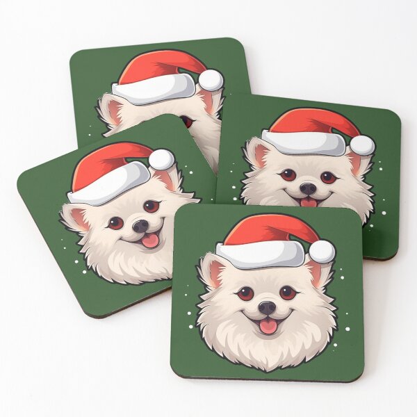 Item preview, White christmas pomeranian dog designed and sold by ME-World.