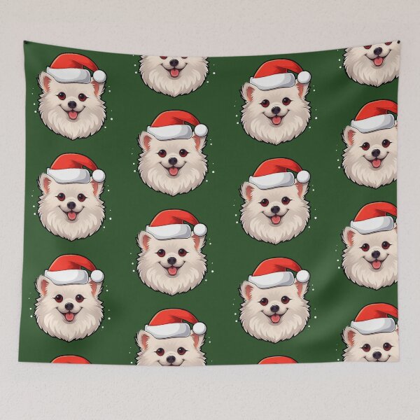 Item preview, White christmas pomeranian dog designed and sold by ME-World.