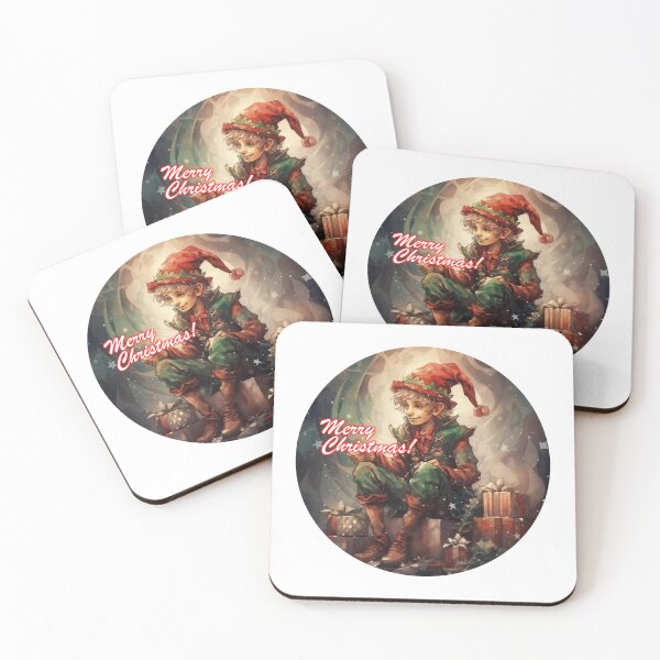 Item preview, A watercolor illustration Christmas elf and gift designed and sold by Mickeymouse2023.