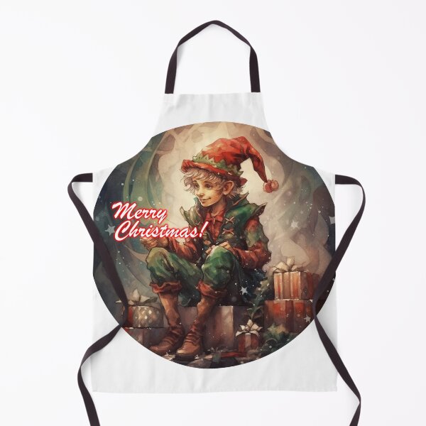 Item preview, A watercolor illustration Christmas elf and gift designed and sold by Mickeymouse2023.
