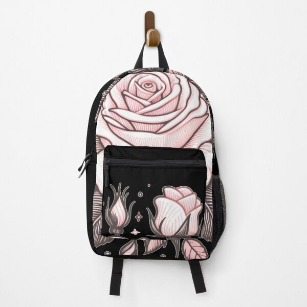 Item preview, Light Pink Rose Doodle - Black Background designed and sold by Star-Fragment.