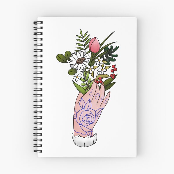 Item preview, Tattooed Hand holding Bouquet of Flowers designed and sold by Brunac.art.