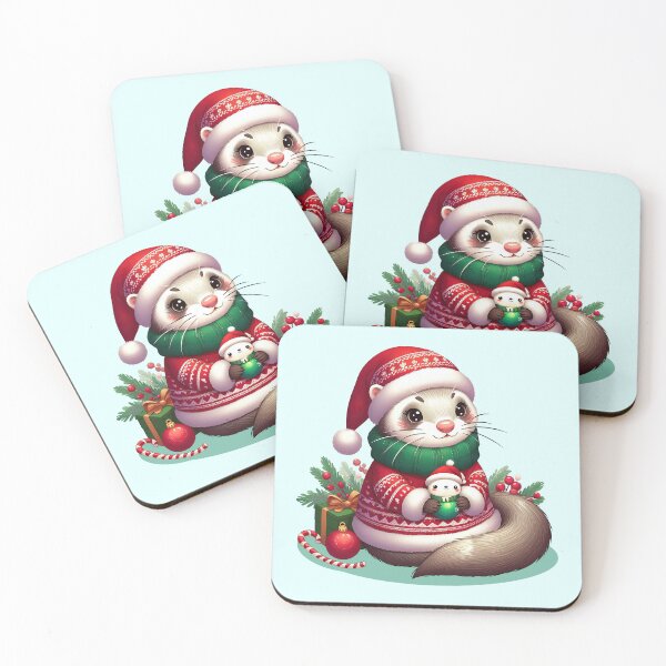 Item preview, Cute Christmas Ferret designed and sold by KAI-Studio.