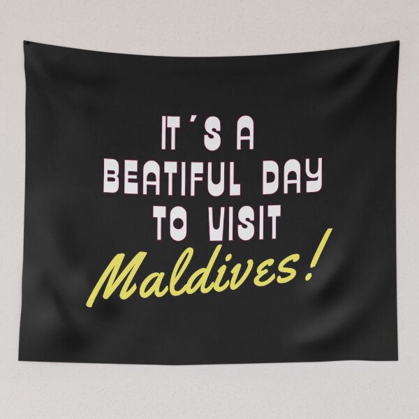 Item preview,  The Maldives, White text. Gift Ideas For The Travel Enthusiast. designed and sold by LindaLG.