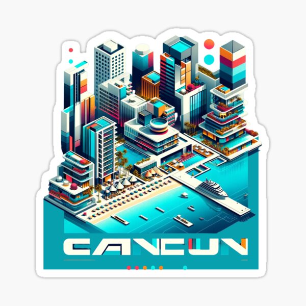 Item preview, Modern Cancun City Urban Style Skyline Trendy  designed and sold by Norlan Hernandez.