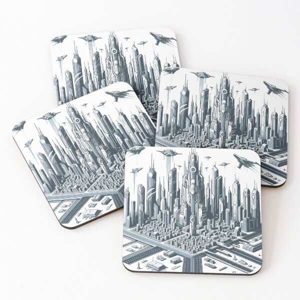 Item preview, Futuristic city landscape in digital art designed and sold by LongIslandDesgn.