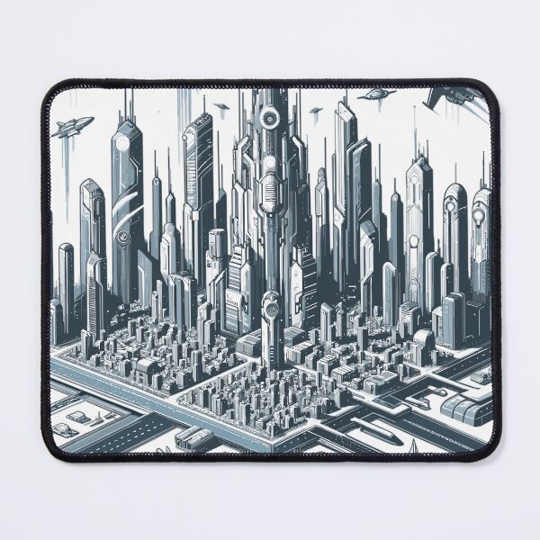 Item preview, Futuristic city landscape in digital art designed and sold by LongIslandDesgn.