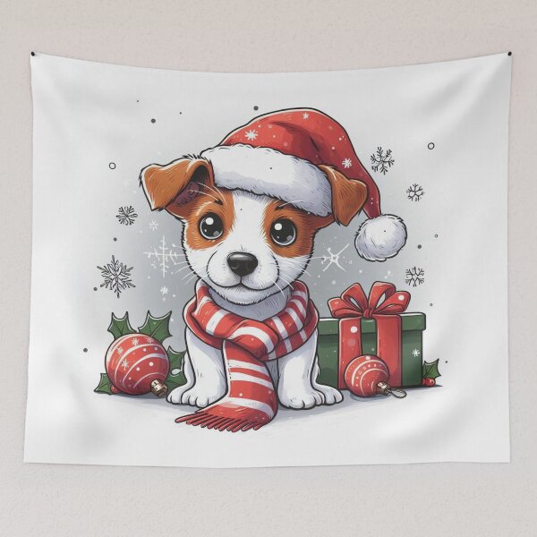 Artikelvorschau, Jack-Russell-Terrier-Welpen-Weihnachtsmütze entworfen und verkauft von neelfs.