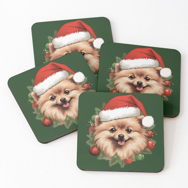 Item preview, Red Christmas pomeranian dog designed and sold by ME-World.