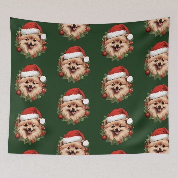 Item preview, Red Christmas pomeranian dog designed and sold by ME-World.