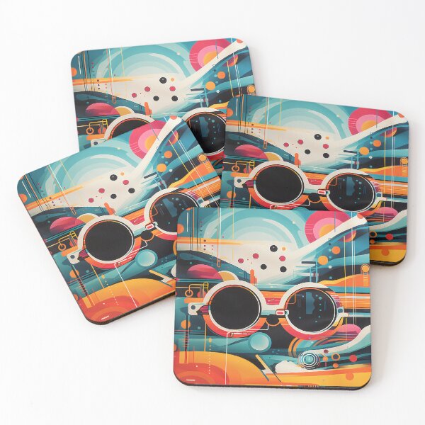 Item preview, abstract pop art with googles designed and sold by Rebelka.