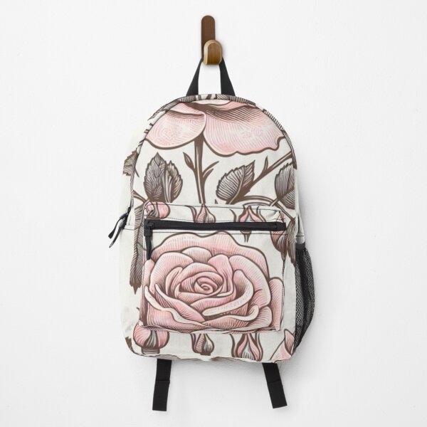 Item preview, Vintage Pink Rose Stem Doodle - Taupe Background designed and sold by Star-Fragment.