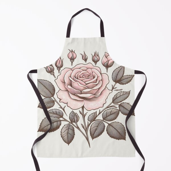 Item preview, Vintage Pink Rose Stem Doodle - Taupe Background designed and sold by Star-Fragment.