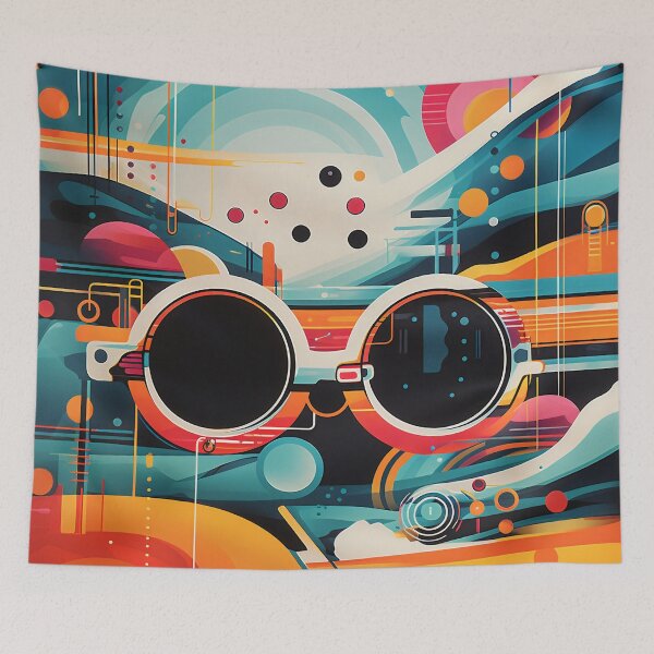 Item preview, abstract pop art with googles designed and sold by Rebelka.