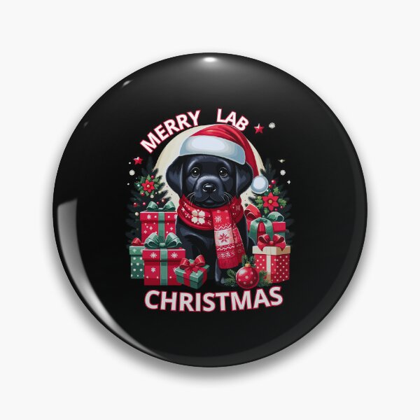 Item preview, Christmas Black Labrador - Merry Lab Christmas - Festive Labrador with Gifts and Santa Hat designed and sold by Jurady.