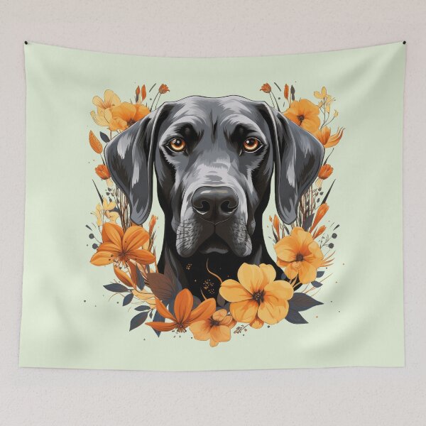 Item preview, Gorgeous Great Dane in Flowers designed and sold by ZombieLH.