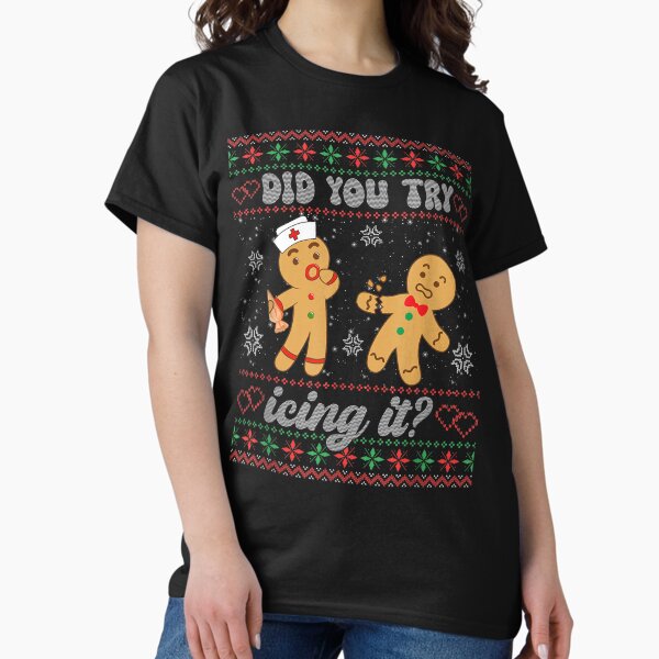 Item preview, Ugly Christmas Sweater Did You Try Icing It Funny Nurse Saying designed and sold by rewingjadeArt.