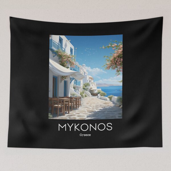 Artikelvorschau, Eine Vintage-Reiseillustration von Mykonos - Griechenland entworfen und verkauft von GoodOldVintage.