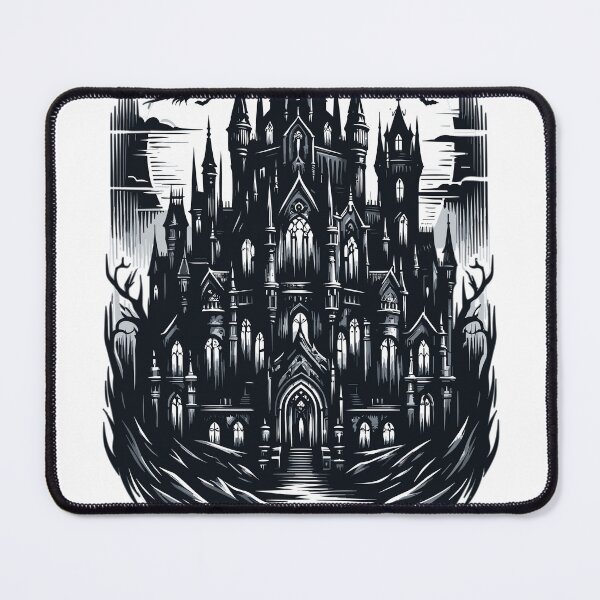 Item preview, Gothic artwork with haunted castle designed and sold by LongIslandDesgn.