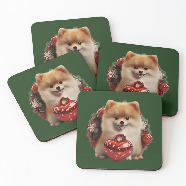 Item preview, Red Christmas pomeranian dog designed and sold by ME-World.