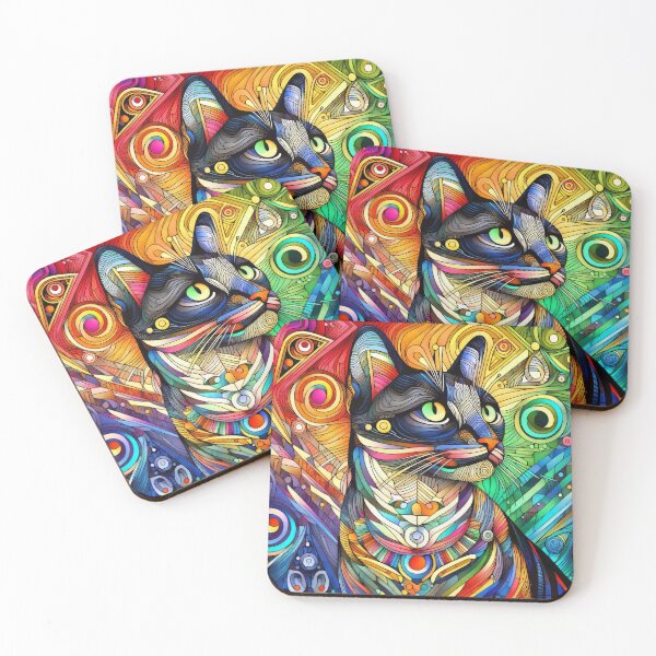 Item preview, Artistic Cat Portrait design designed and sold by CattyCornerPOD.