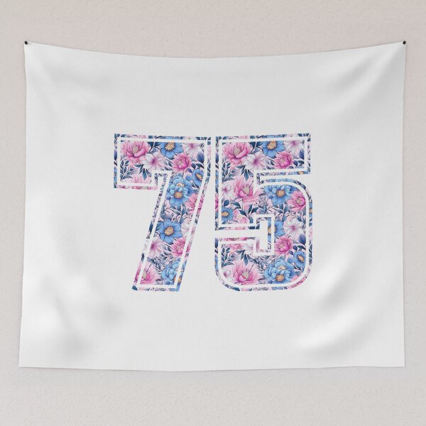 Item preview, 75th Birthday, floral number 75, woman’s designed and sold by iclipart.