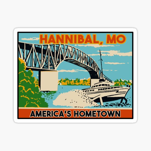 Item preview, Hannibal, Missouri Vintage Style Decal Design designed and sold by zsonn.