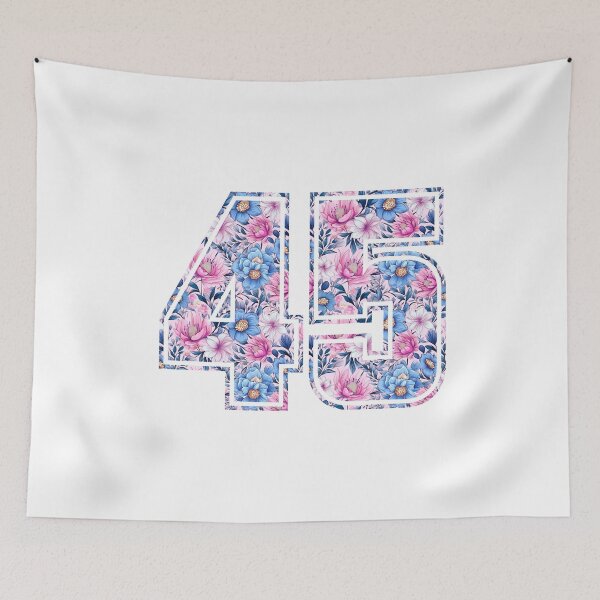 Item preview, 45th Birthday, floral number 45, woman’s designed and sold by iclipart.