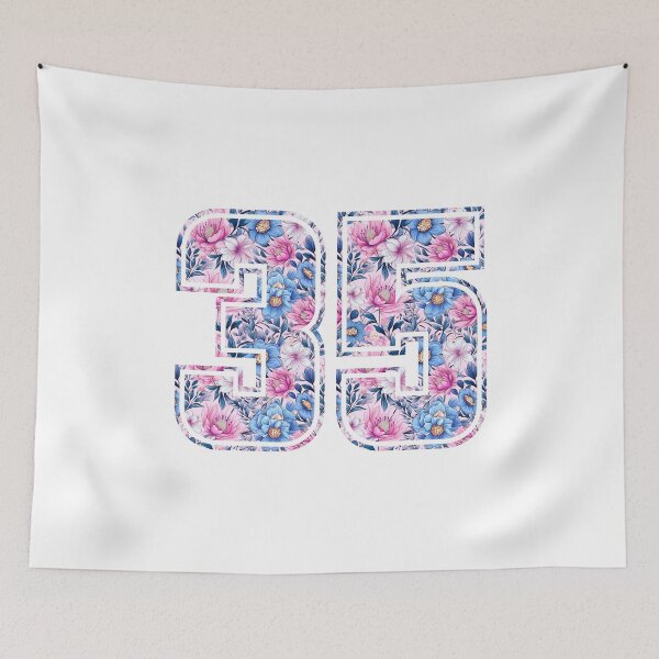 Item preview, 35th Birthday, floral number 35, woman’s designed and sold by iclipart.