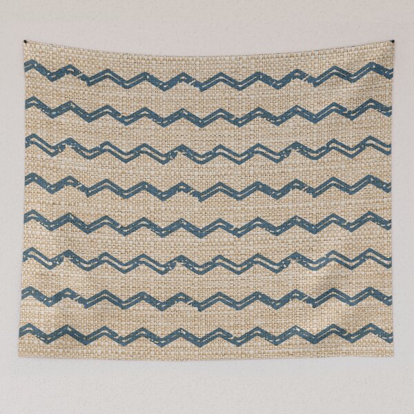 Item preview, Blue Chevron Stencil in Jute designed and sold by Diana377.