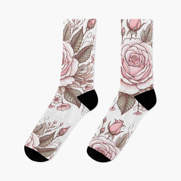 Item preview, Vintage Style Pink Rose Stem Doodle designed and sold by Star-Fragment.