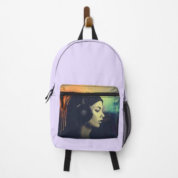 Item preview, Tunes in Her Ears - Young woman with headphones designed and sold by ColorConsole.