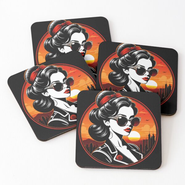 Item preview, Retro,Sunset Girl  designed and sold by Sena KURUÇAY.